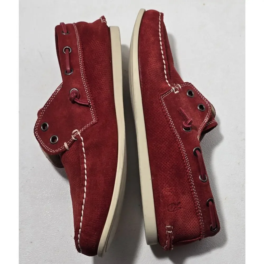 John Varvatos Firebrick Red Schooner Shoe Laceless Star USA Suede Sz. 7.5